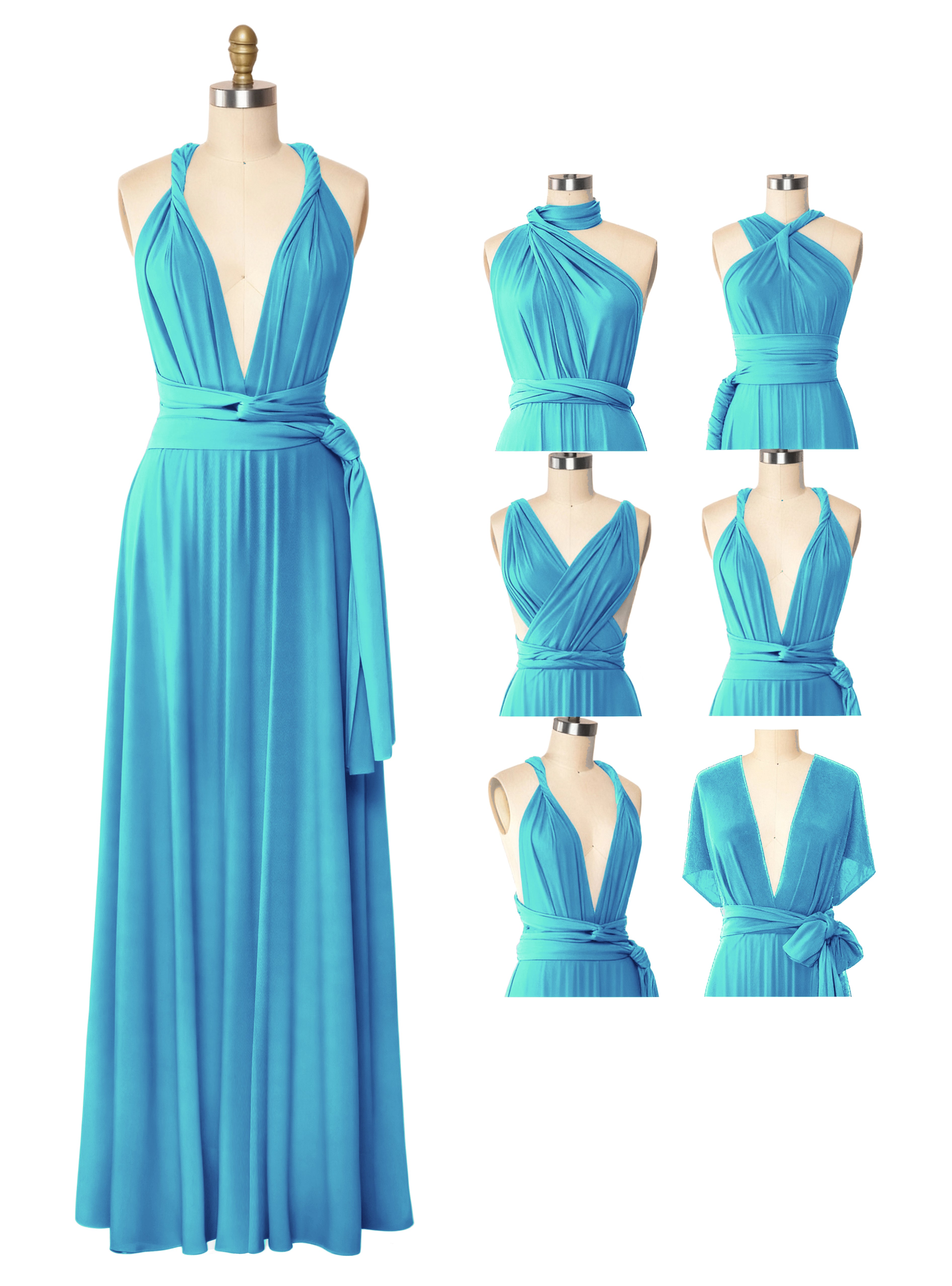 Convertible Multiway Infinity dress With Pockets Regular Plus size Wedding Bridal Party Bridemaids Gown