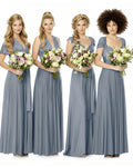 Convertible Bridesmaid Infinity Dress with Pockets Regular Plus size Wedding Bridal Party Bridemaids Gowndusty blue 