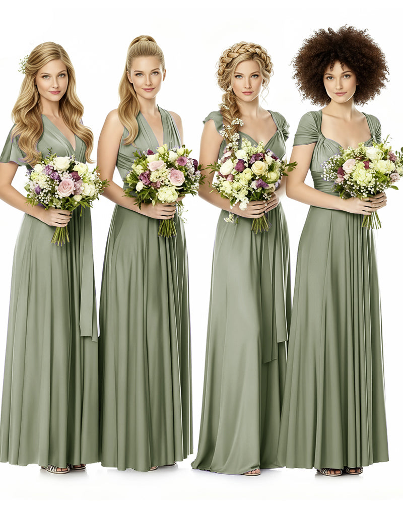 Convertible Bridesmaid Infinity Dress with Pockets Regular Plus size Wedding Bridal Party Bridemaids Gowndusty sage 