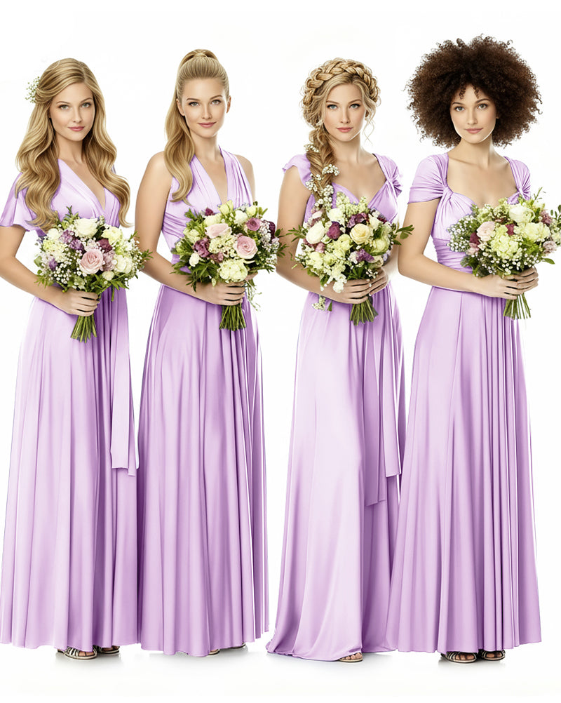 Convertible Bridesmaid Infinity Dress with Pockets Regular Plus size Wedding Bridal Party Bridemaids Gownlilac 