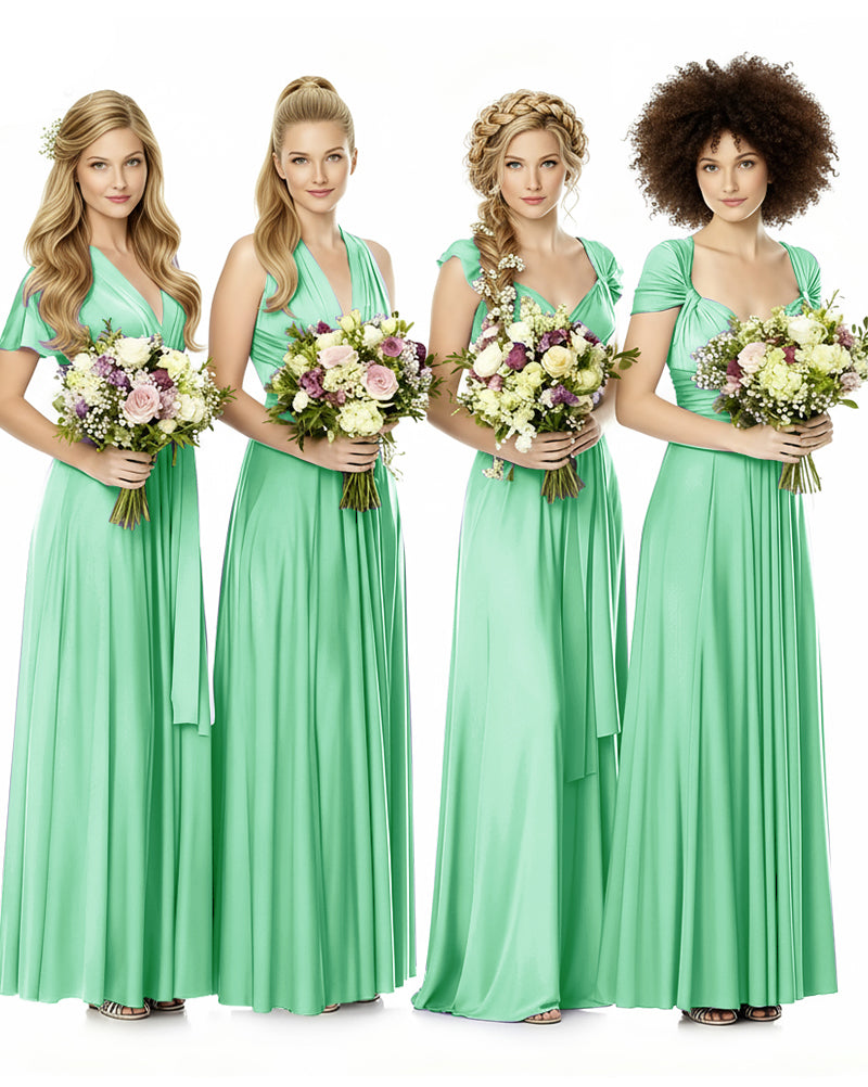 Convertible Bridesmaid Infinity Dress with Pockets Regular Plus size Wedding Bridal Party Bridemaids Gownmint green 