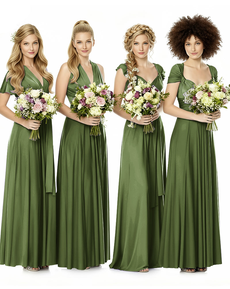 Convertible Bridesmaid Infinity Dress with Pockets Regular Plus size Wedding Bridal Party Bridemaids Gownolive 
