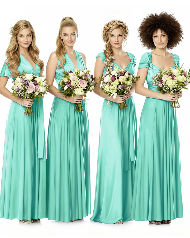 Convertible Bridesmaid Infinity Dress with Pockets Regular Plus size Wedding Bridal Party Bridemaids Gownsage 