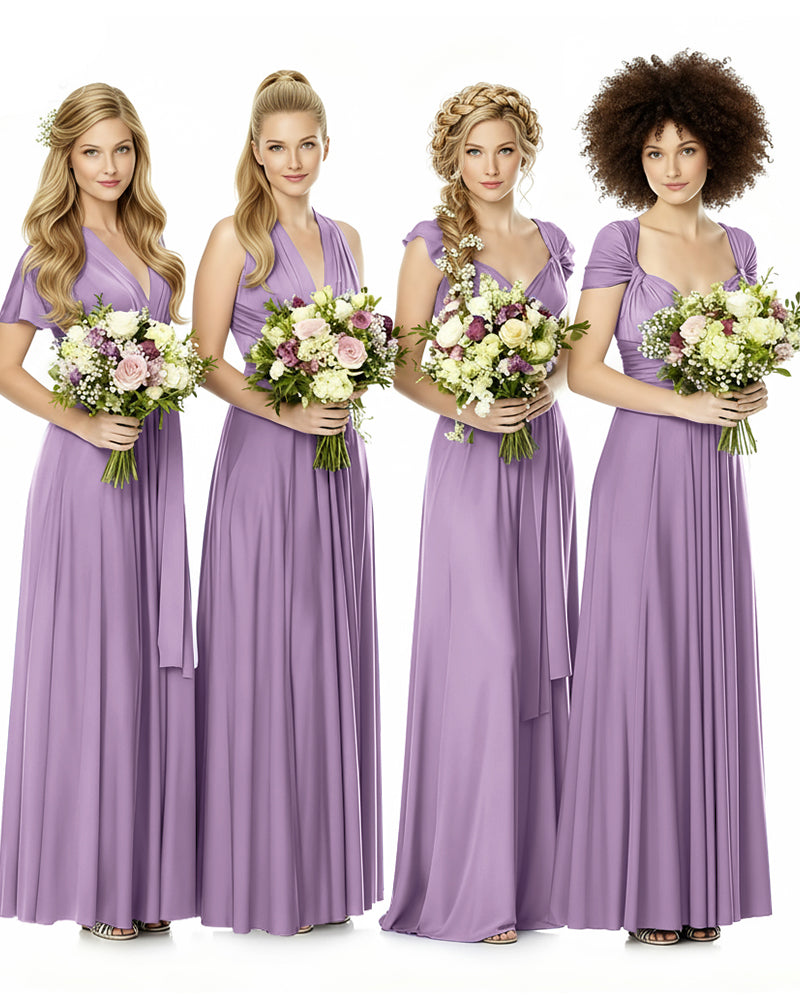 Convertible Bridesmaid Infinity Dress with Pockets Regular Plus size Wedding Bridal Party Bridemaids Gownwisteria mauve 