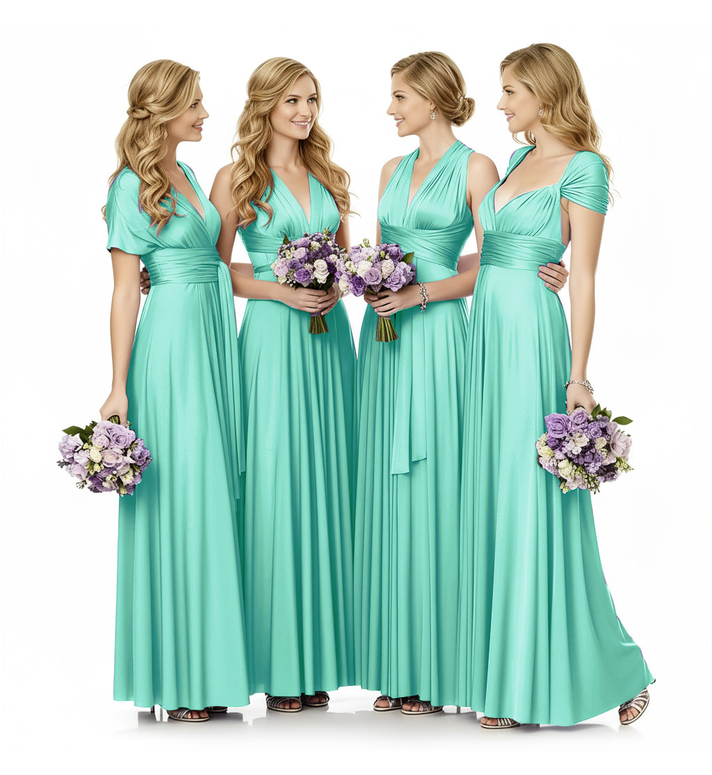 Convertible Infinity Maxi Multiway Dress With Pockets Regular Plus size Wedding Bridal Party Bridemaids Gown sage 