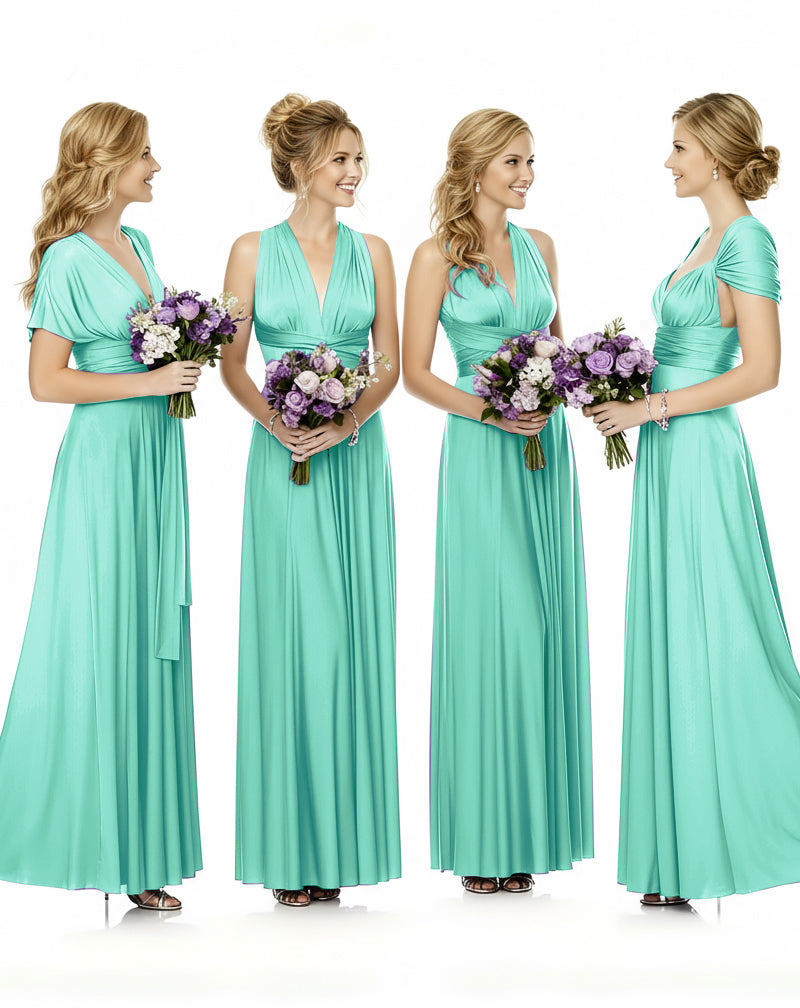 Convertible Maxi Wrap Infinity Dress With Pockets Regular Plus size Wedding Bridal Party Bridemaids Gownsage 