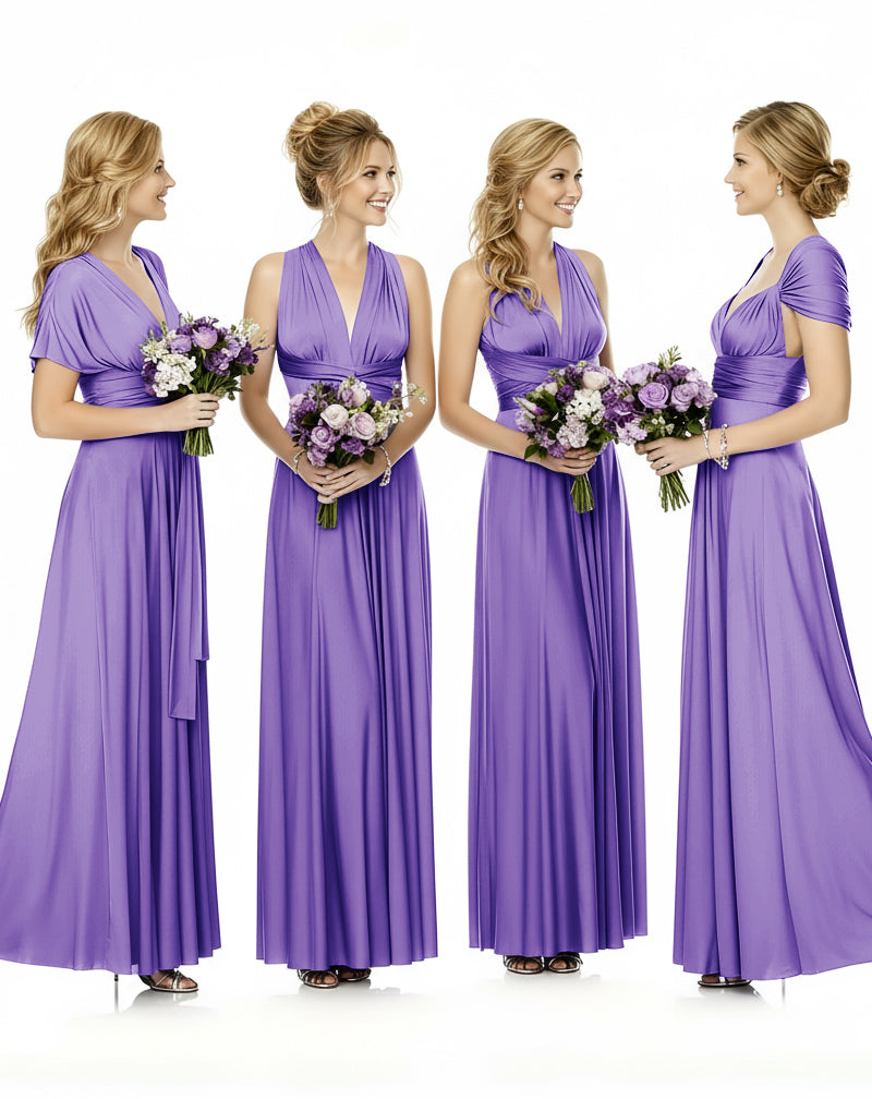 Convertible Maxi Wrap Infinity Dress With Pockets Regular Plus size Wedding Bridal Party Bridemaids Gown