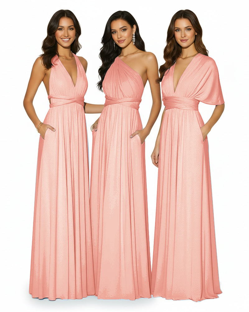 Convertible Multi-Way Infinity Wrap Dress Regular Plus size Wedding Bridal Party Bridemaids Gowncoral 