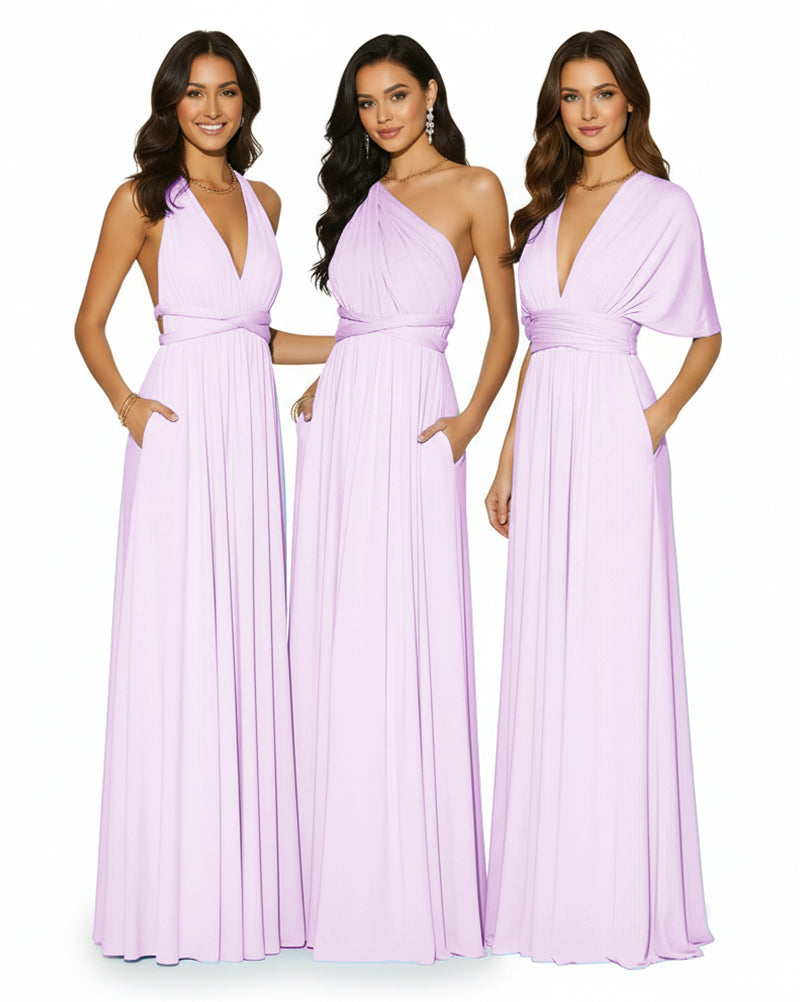Convertible Multi-Way Infinity Wrap Dress Regular Plus size Wedding Bridal Party Bridemaids Gownlilac 