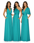 Convertible Multi-Way Infinity Wrap Dress Regular Plus size Wedding Bridal Party Bridemaids Gownteal green 