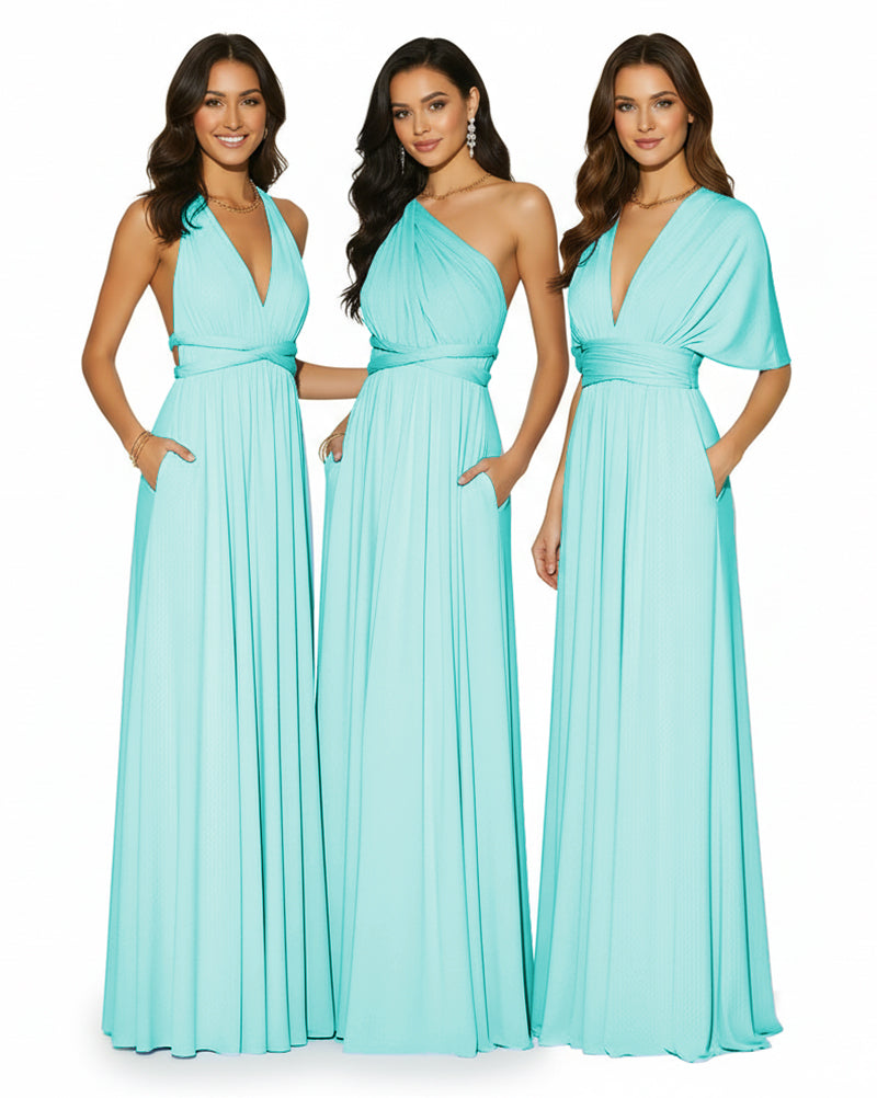 Convertible Multi-Way Infinity Wrap Dress Regular Plus size Wedding Bridal Party Bridemaids Gownturquoise 