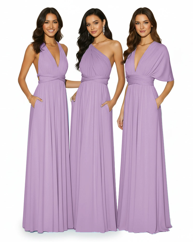 Convertible Multi-Way Infinity Wrap Dress Regular Plus size Wedding Bridal Party Bridemaids Gownwisteria mauve 