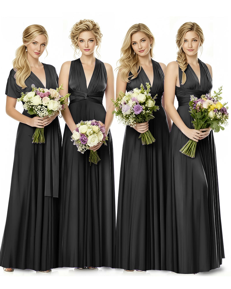 Convertible Multiway Maxi Infinity Dress with Pockets Effortless Eleganceblack 