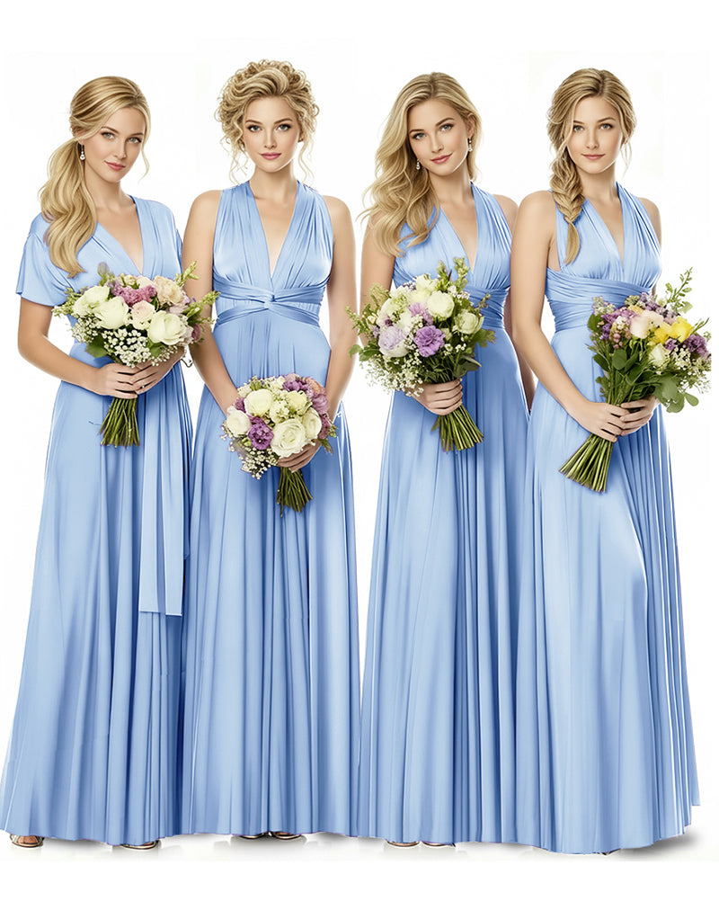 Convertible Multiway Maxi Infinity Dress with Pockets Effortless Eleganceblue 