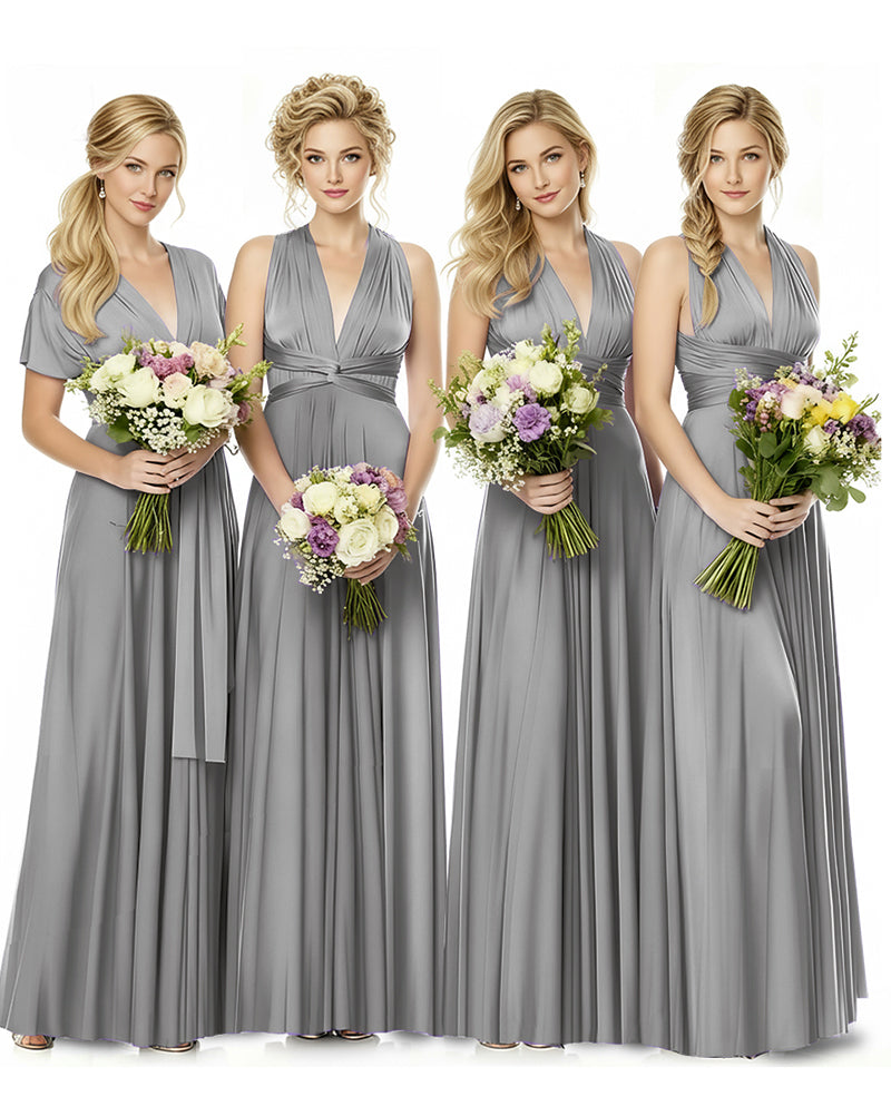 Convertible Multiway Maxi Infinity Dress with Pockets Effortless Elegancecharcoal grey 