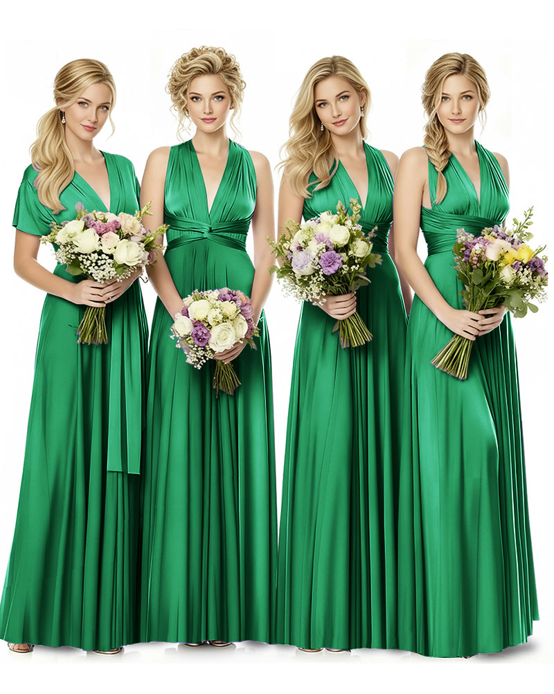 Convertible Multiway Maxi Infinity Dress with Pockets Effortless Eleganceemerald 