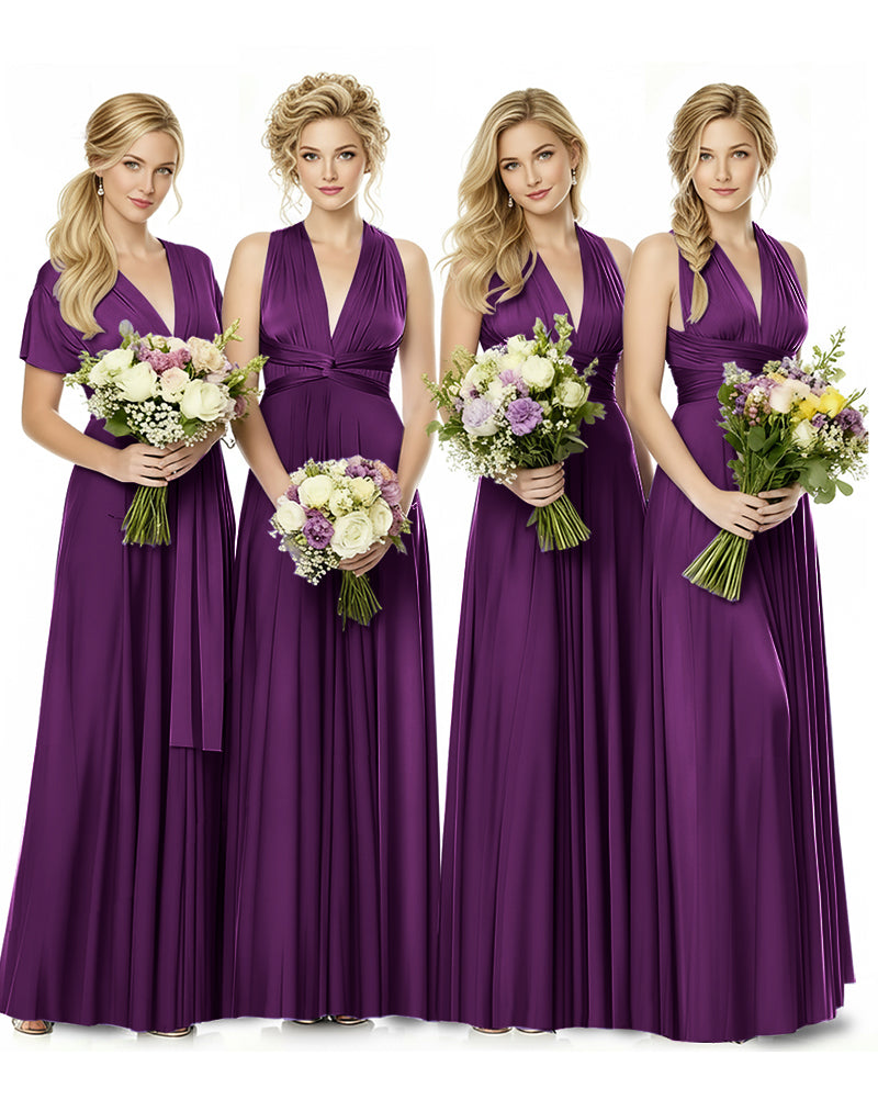 Convertible Multiway Maxi Infinity Dress with Pockets Effortless Elegancegrape 