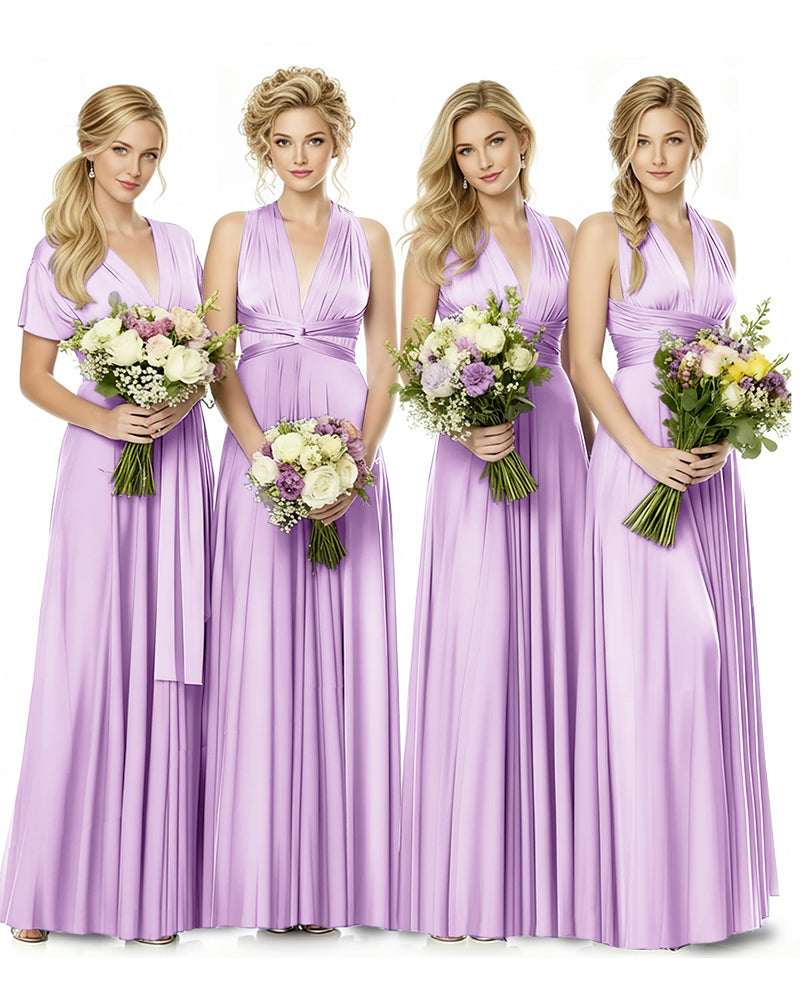 Convertible Multiway Maxi Infinity Dress with Pockets Effortless Elegancelilac 