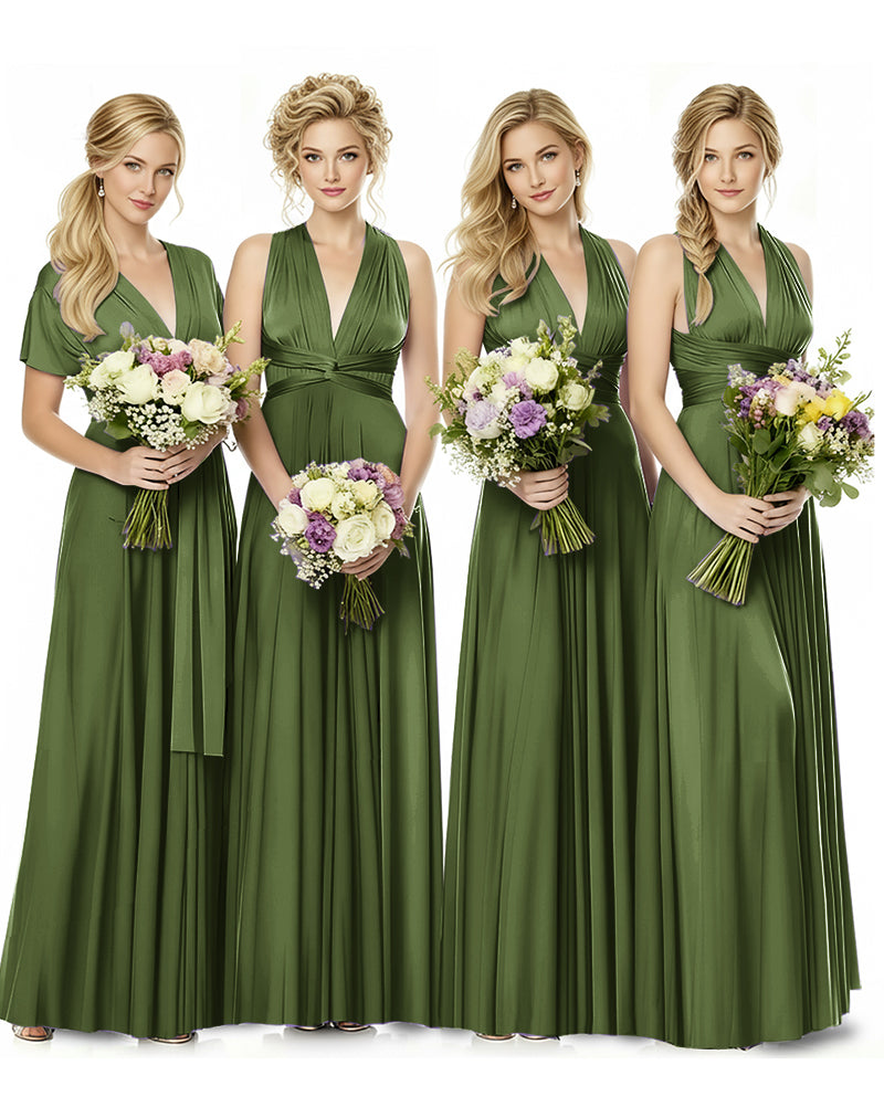 Convertible Multiway Maxi Infinity Dress with Pockets Effortless Eleganceolive 