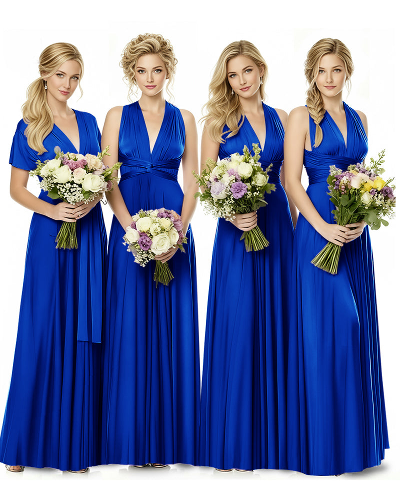 Convertible Multiway Maxi Infinity Dress with Pockets Effortless Eleganceroyal blue 
