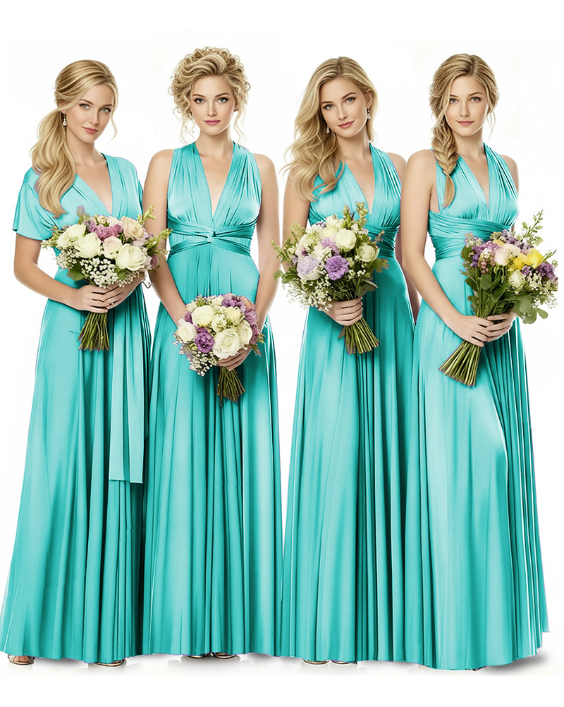 Convertible Multiway Maxi Infinity Dress with Pockets Effortless Eleganceturquoise 