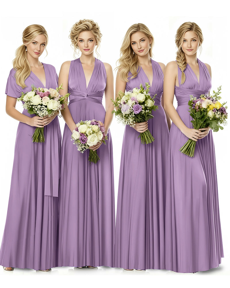Convertible Multiway Maxi Infinity Dress with Pockets Effortless Elegancewisteria mauve 