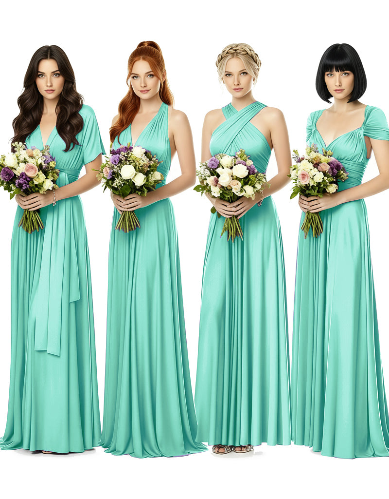 Convertible Wrap Maxi Gown Infinity Dress with Pockets A Timeless Bridesmaid Choice sage 