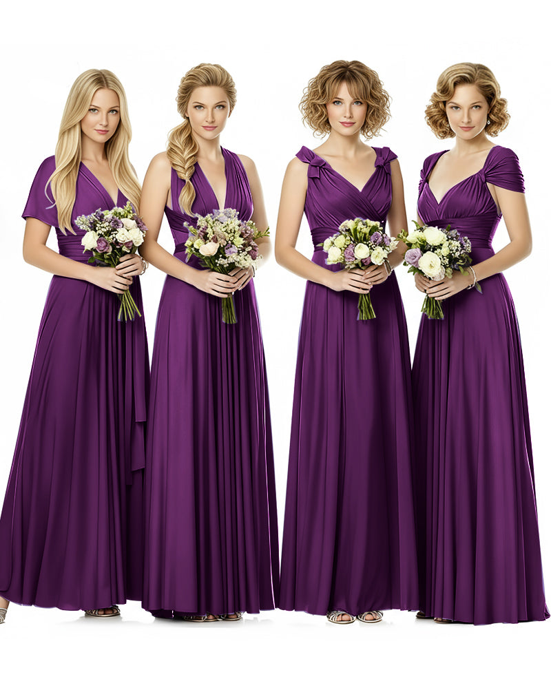 Convertible Wrap Maxi Infinity Dress With Pockets Regular Plus size Wedding Bridal Party Bridemaids Gowngrape 