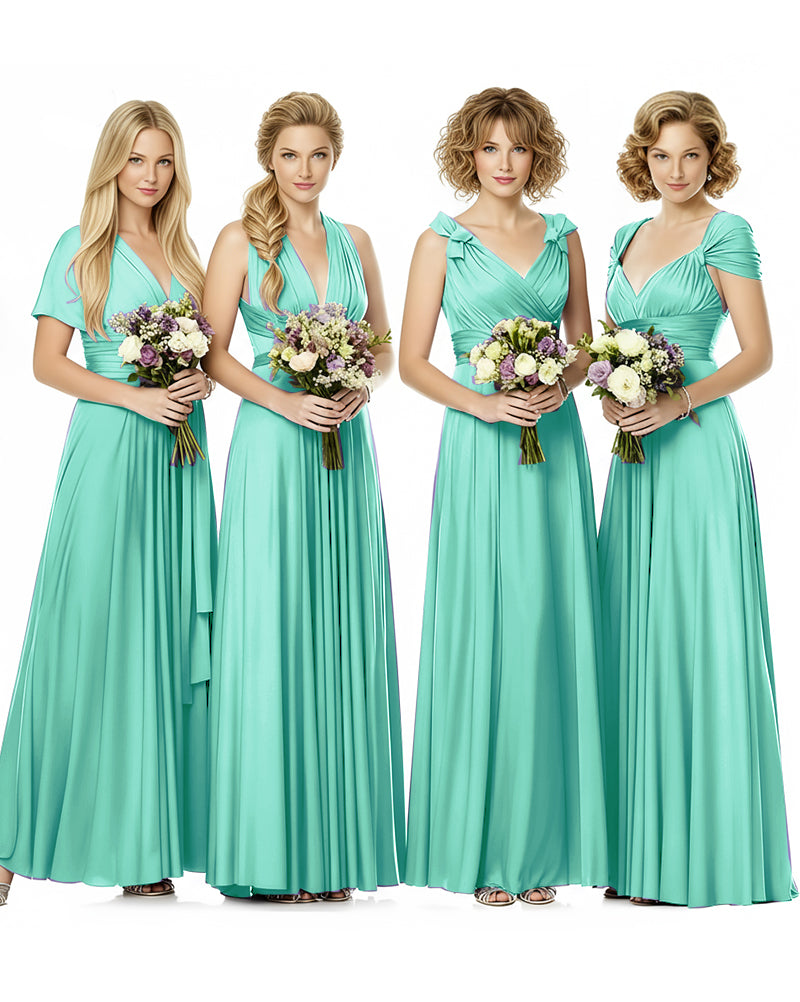 Convertible Wrap Maxi Infinity Dress With Pockets Regular Plus size Wedding Bridal Party Bridemaids Gownsage 
