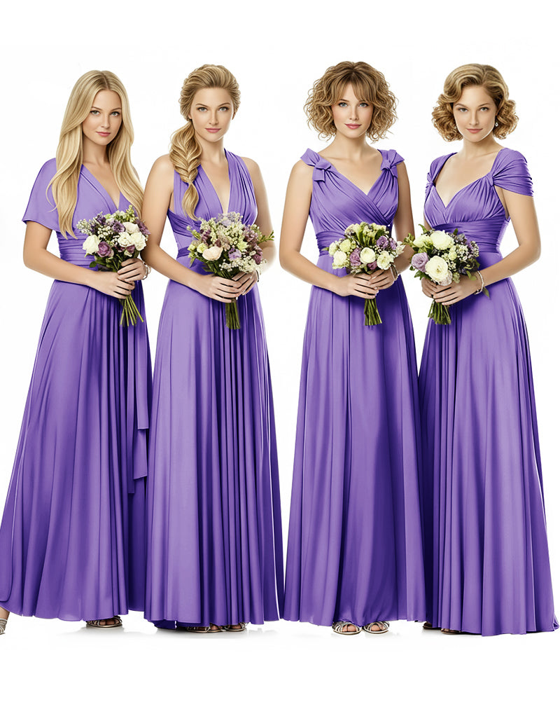 Convertible Wrap Maxi Infinity Dress With Pockets Regular Plus size Wedding Bridal Party Bridemaids Gown