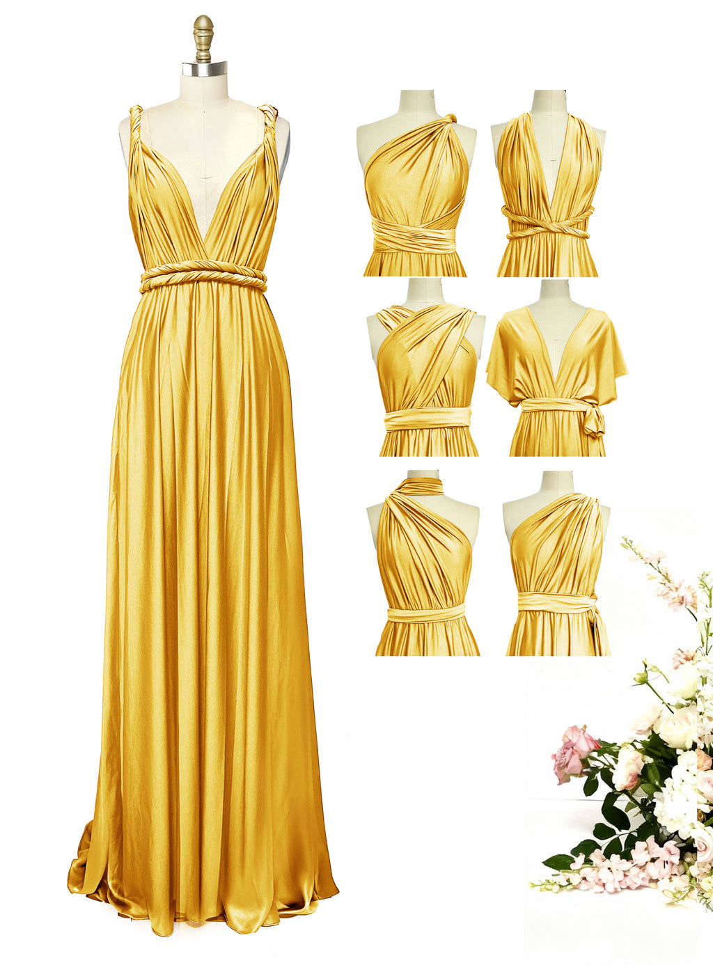 Wrap Maxi Infinity Convertible Dress for Bridesmaids Wedding Guests