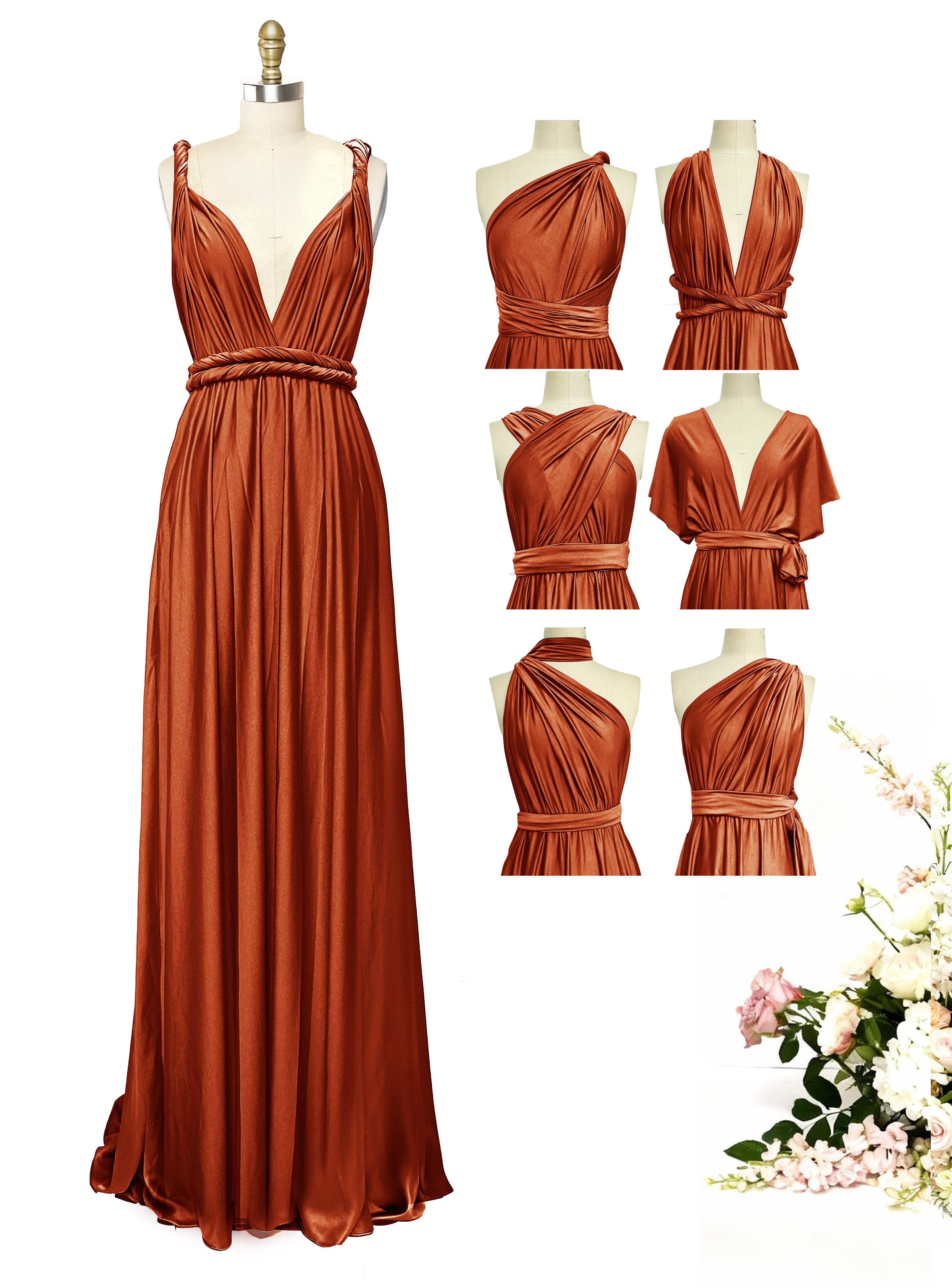 burnt orange multiway dress Burnt Orange Bridesmaid Dresses Fall