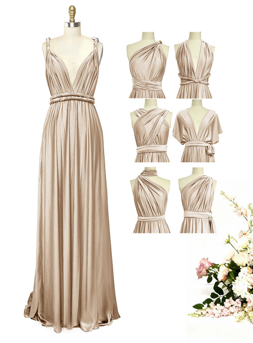 Convertible Bridesmaid Convertible Infinity Dress With Pockets Regular Plus size Wedding Bridal Party Bridemaids Gown