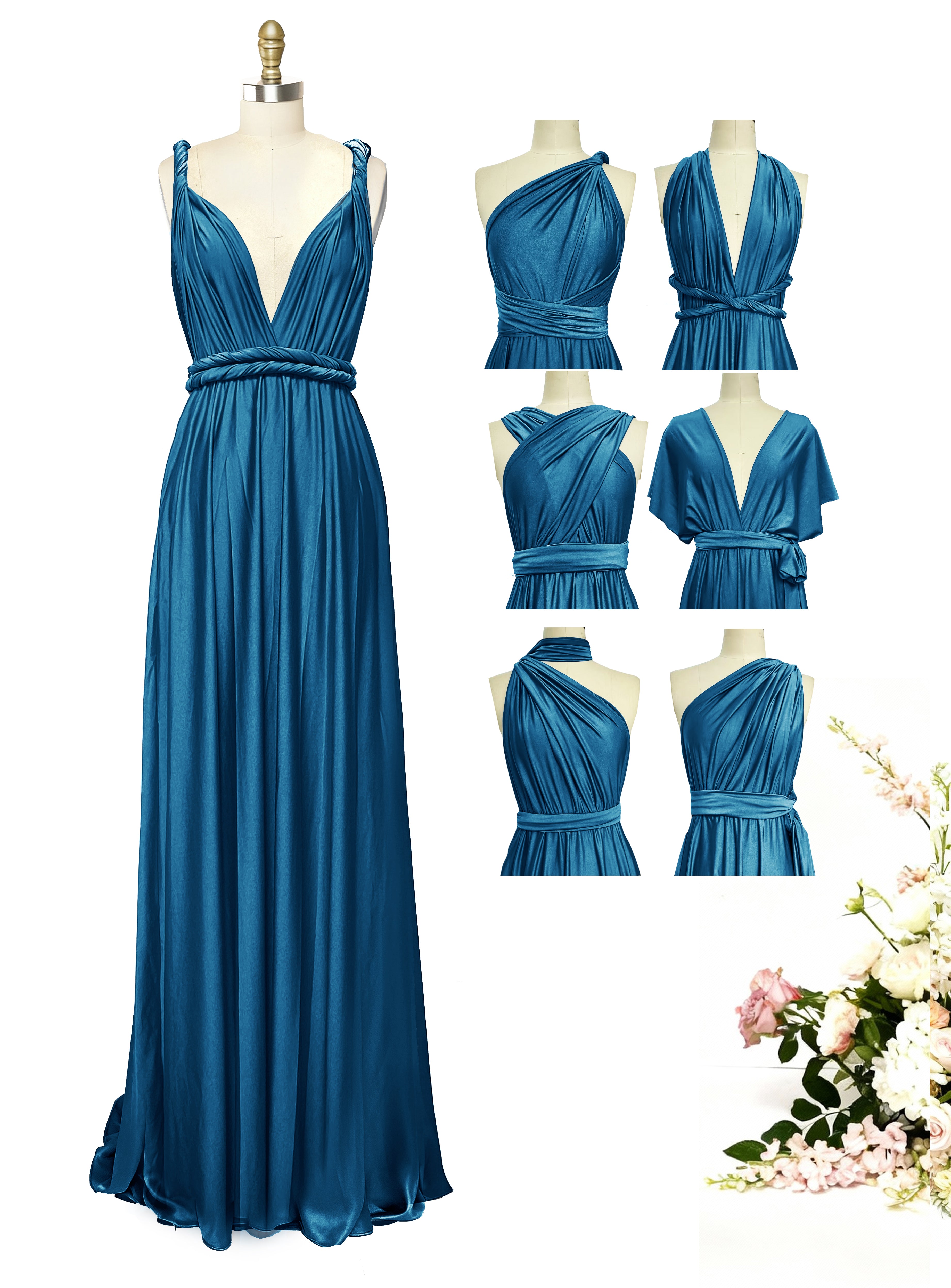Wrap Maxi Infinity Convertible Dress for Bridesmaids Wedding Guests