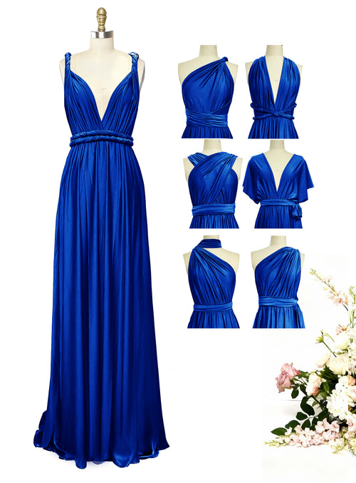 Bridesmaid Infinity Maxi Convertible Multiway Dress With Pockets Regular Plus size Wedding Bridal Party Bridemaids Gown