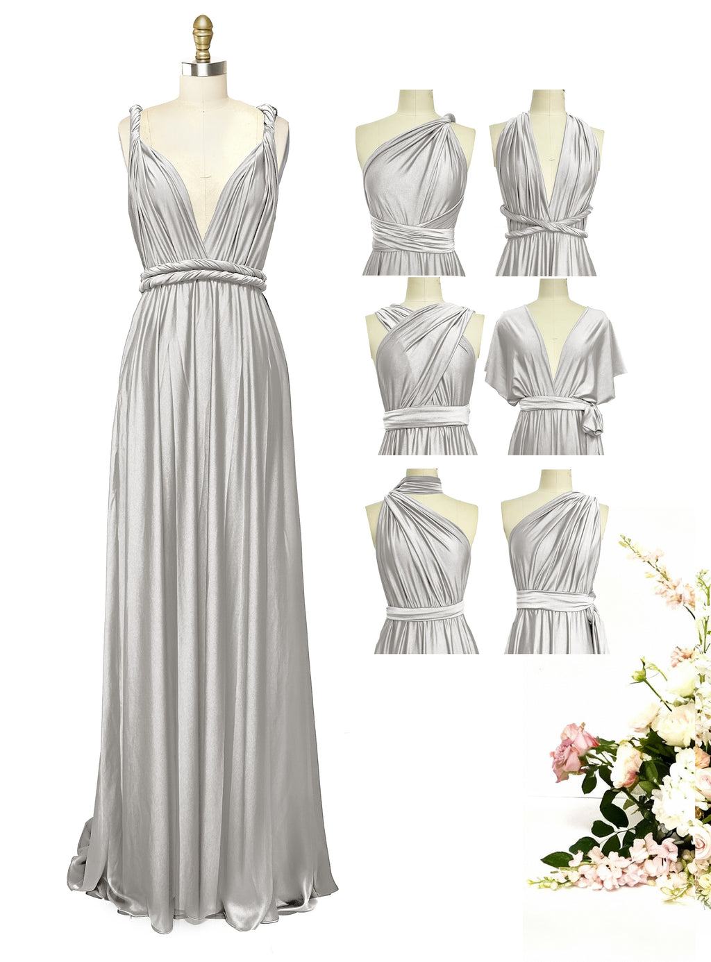 Bridesmaid Maxi Infinity Dress With Pockets Multiway Design