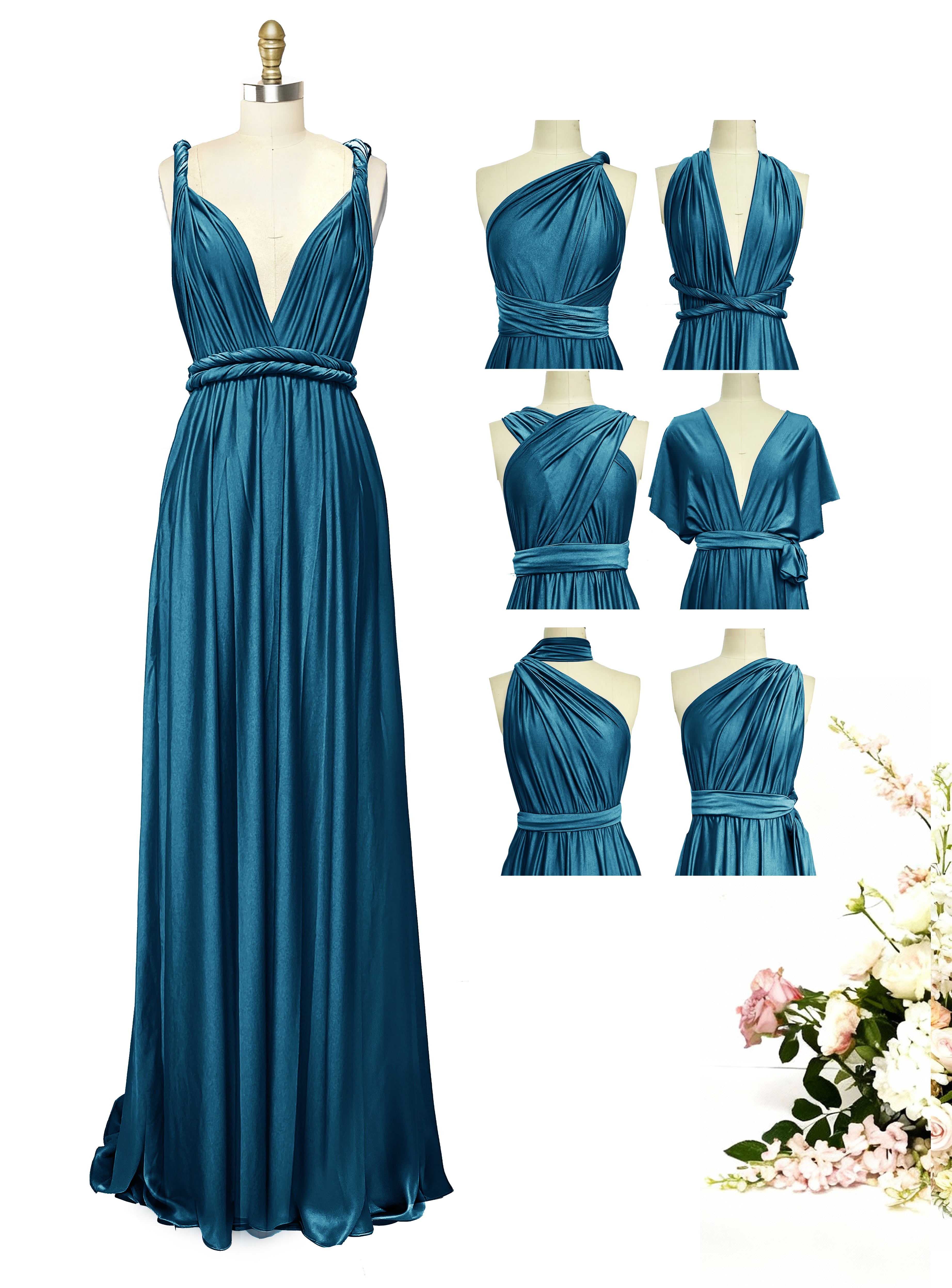 Wrap Maxi Infinity Convertible Dress for Bridesmaids Wedding Guests
