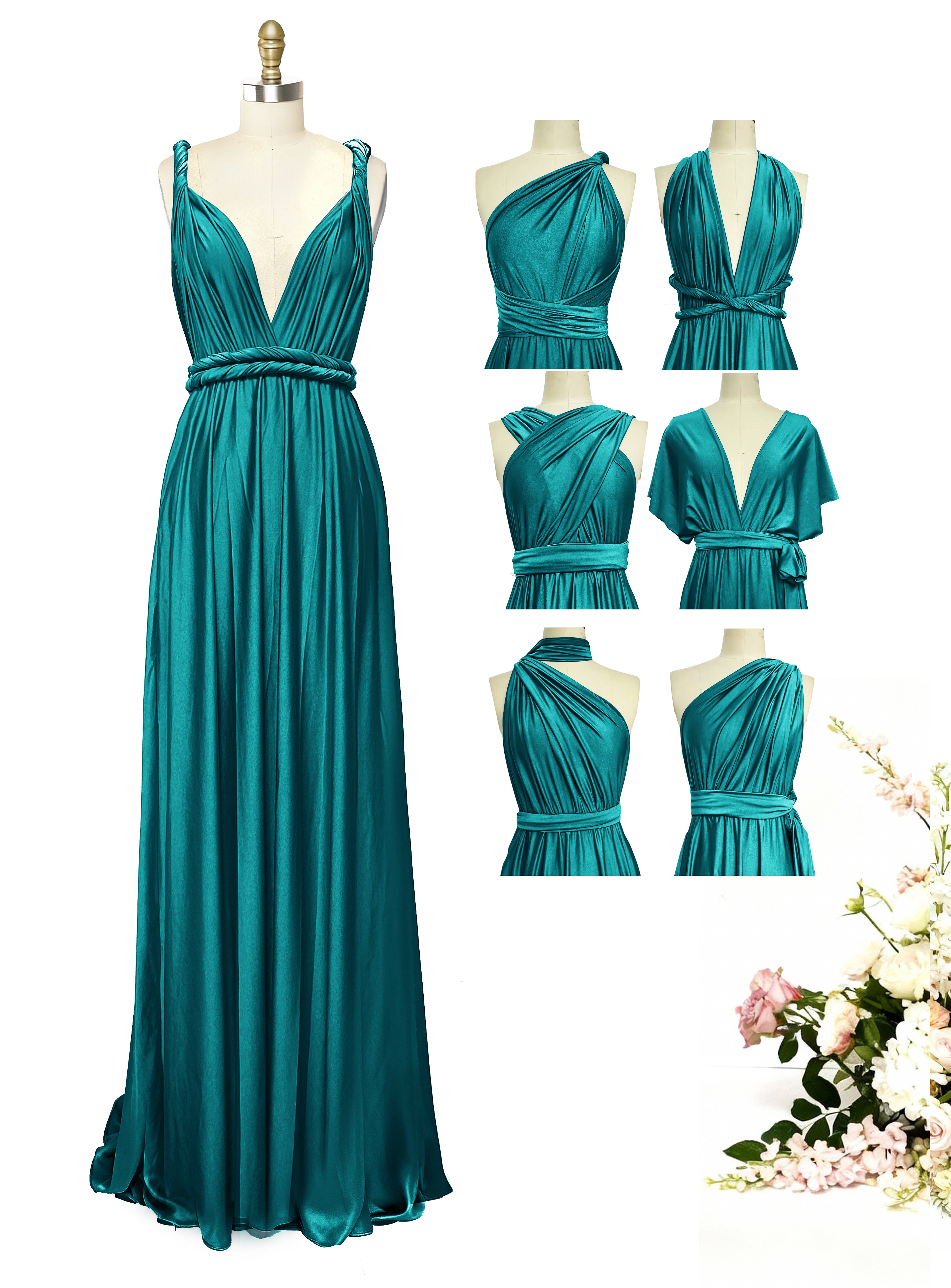 Wrap Maxi Infinity Convertible Dress for Bridesmaids Wedding Guests