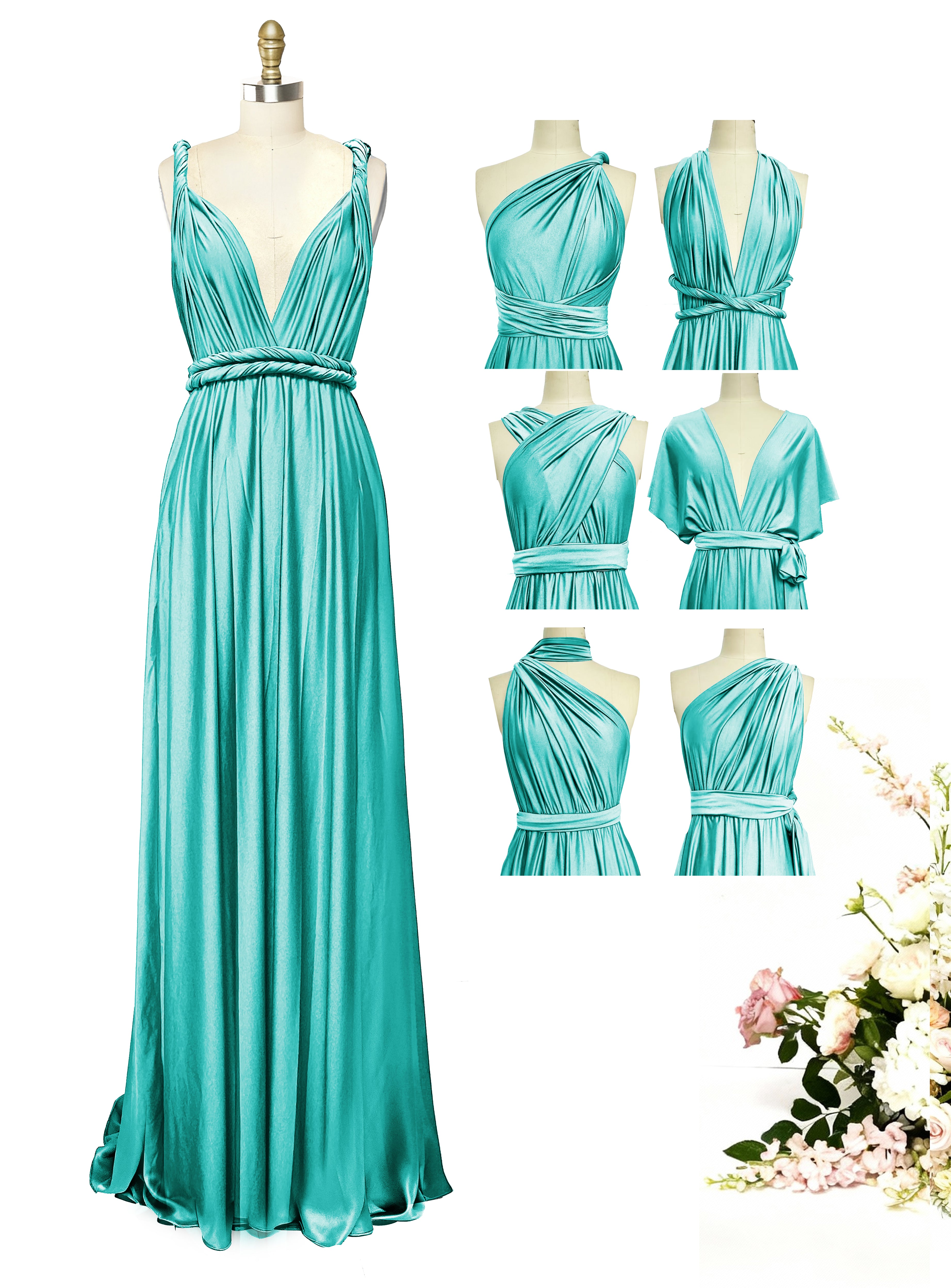 Wrap Maxi Infinity Convertible Dress for Bridesmaids Wedding Guests