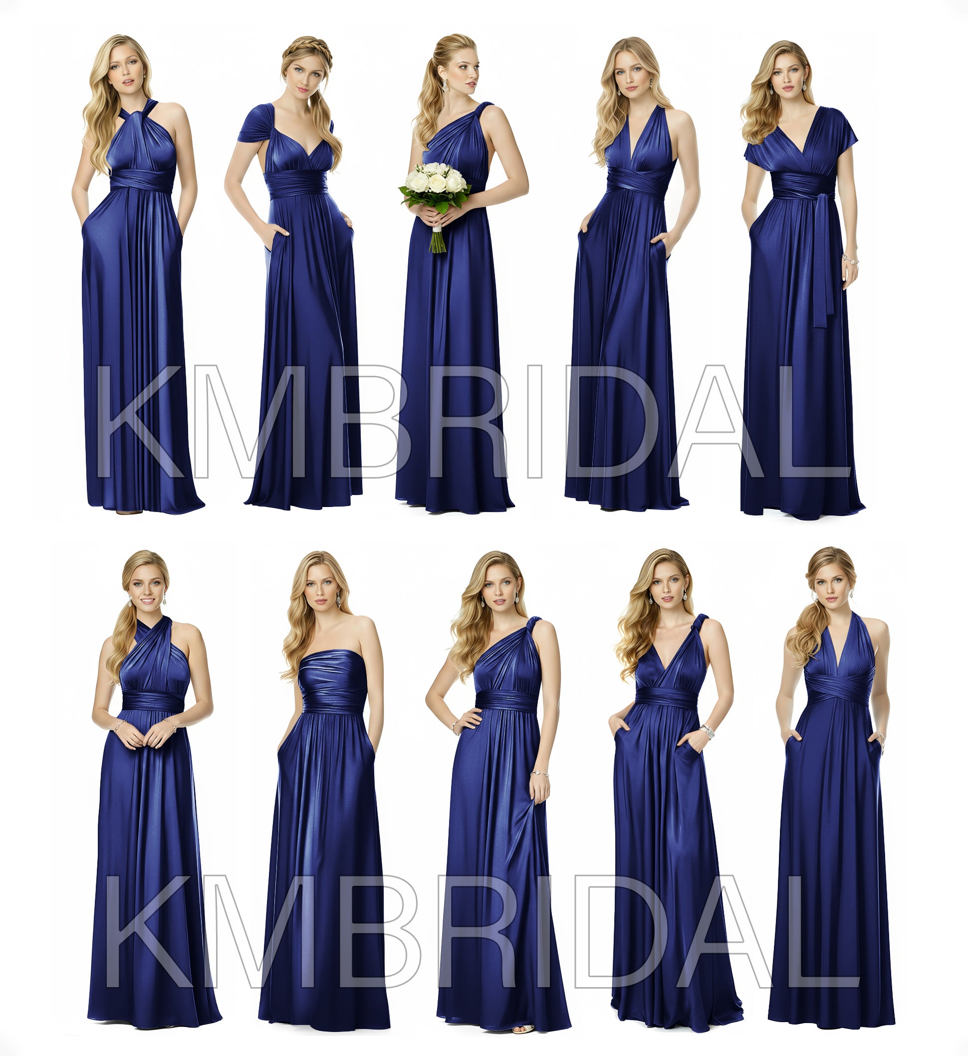 Convertible Maxi Infinity Multiway Dress With Pockets for Wedding Guests Bridal Parties Regular Plus size Wedding Bridal Party Bridemaids Gown
