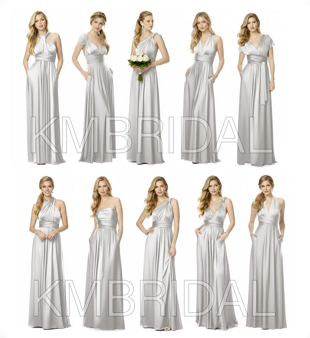 Bridesmaid Maxi Infinity Dress With Pockets Multiway Design