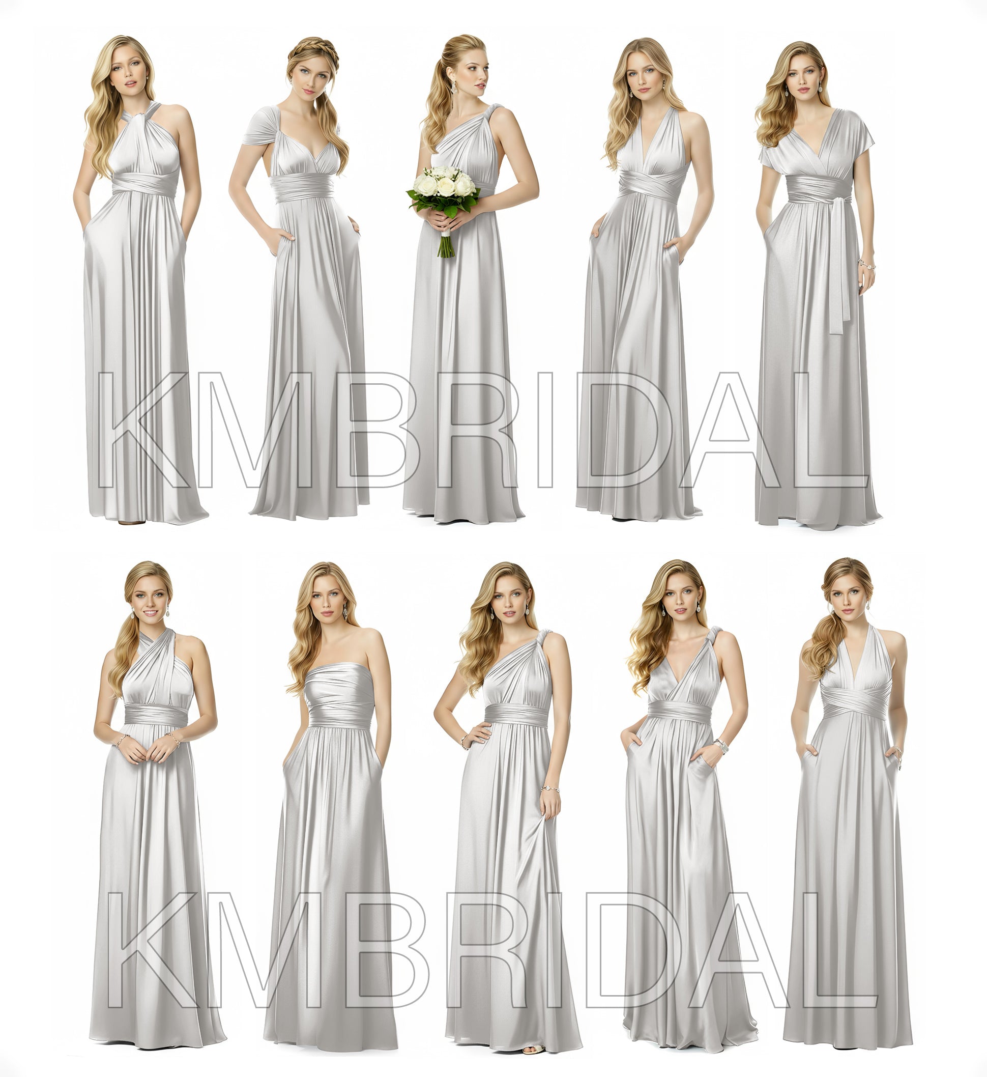 Bridesmaid Maxi Infinity Dress With Pockets Multiway Design