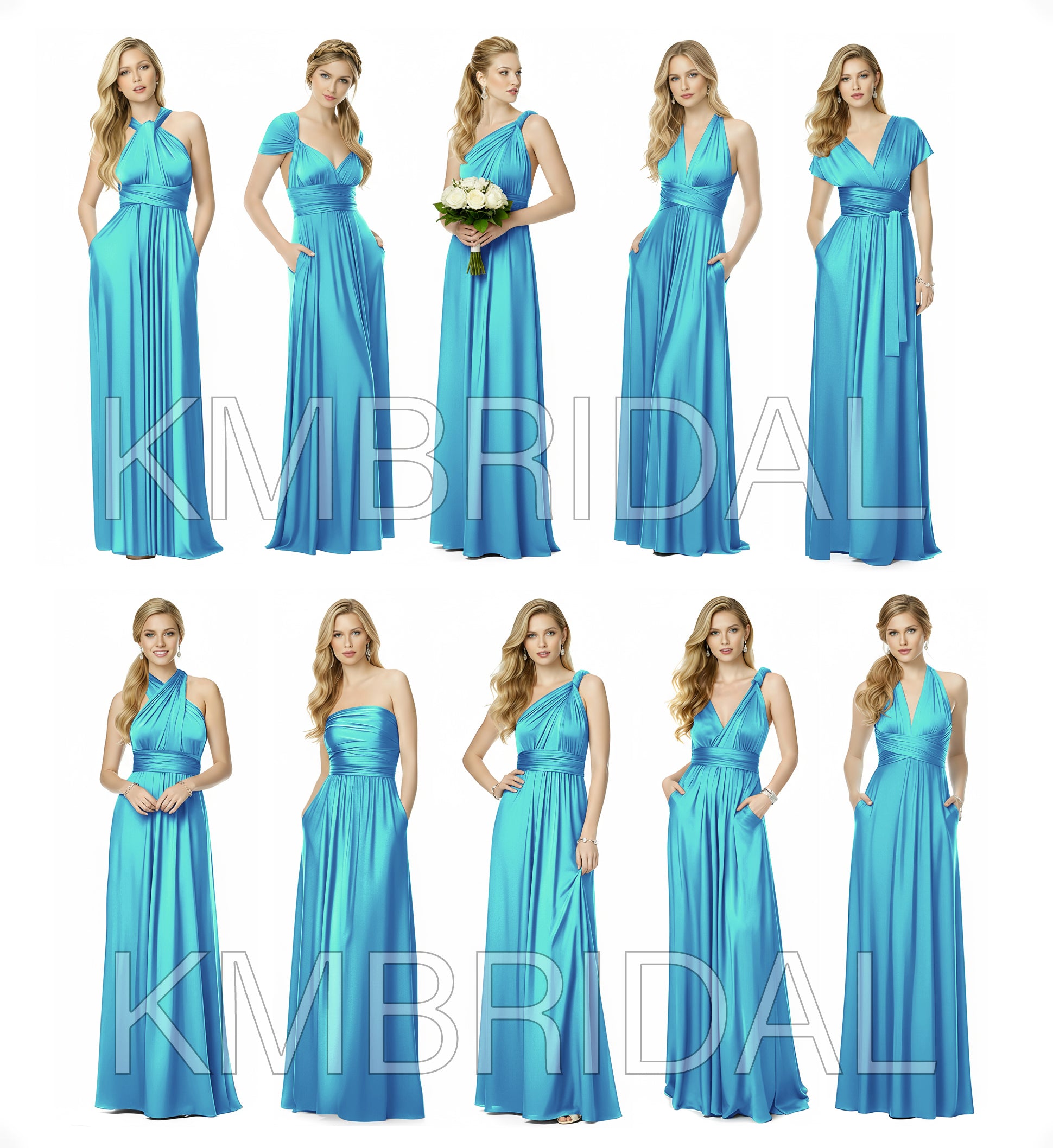 Convertible Wrap Maxi Gown Infinity Dress with Pockets A Timeless Bridesmaid Choice