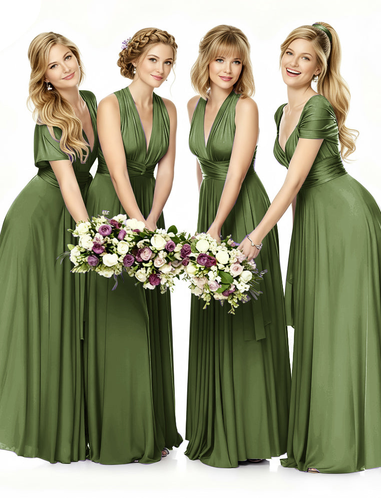 Multiway Bridesmaid Maxi Infinity Dress with Pockets Regular Plus size Wedding Bridal Party Bridemaids Gownolive 