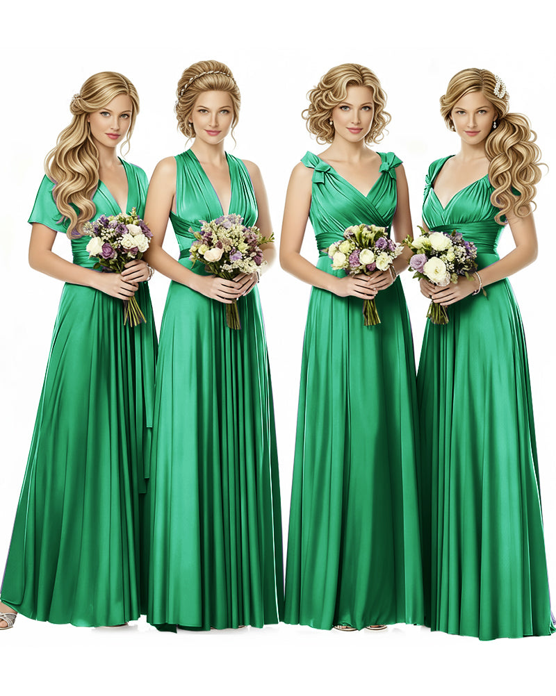 Multiway Wrap Maxi Infinity Dress With Pockets Regular Plus size Wedding Bridal Party Bridemaids Gownemerald 