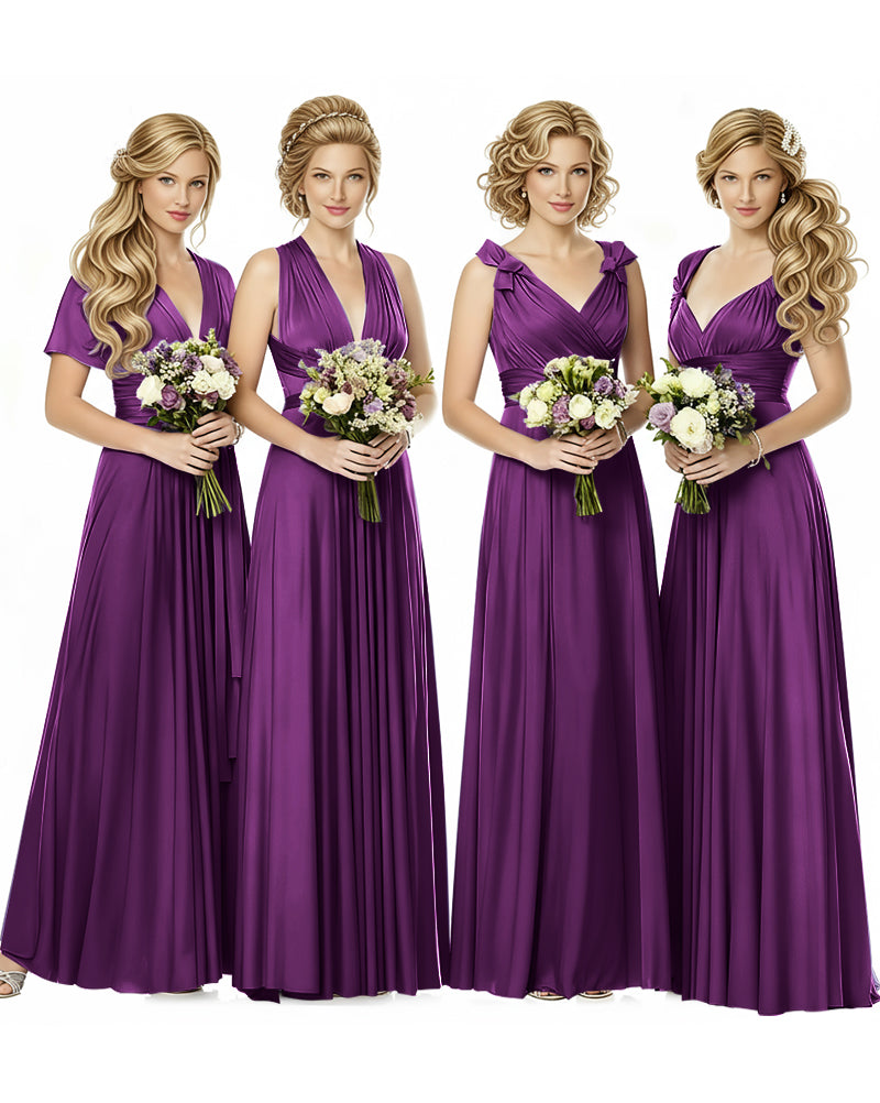 Multiway Wrap Maxi Infinity Dress With Pockets Regular Plus size Wedding Bridal Party Bridemaids Gowngrape 