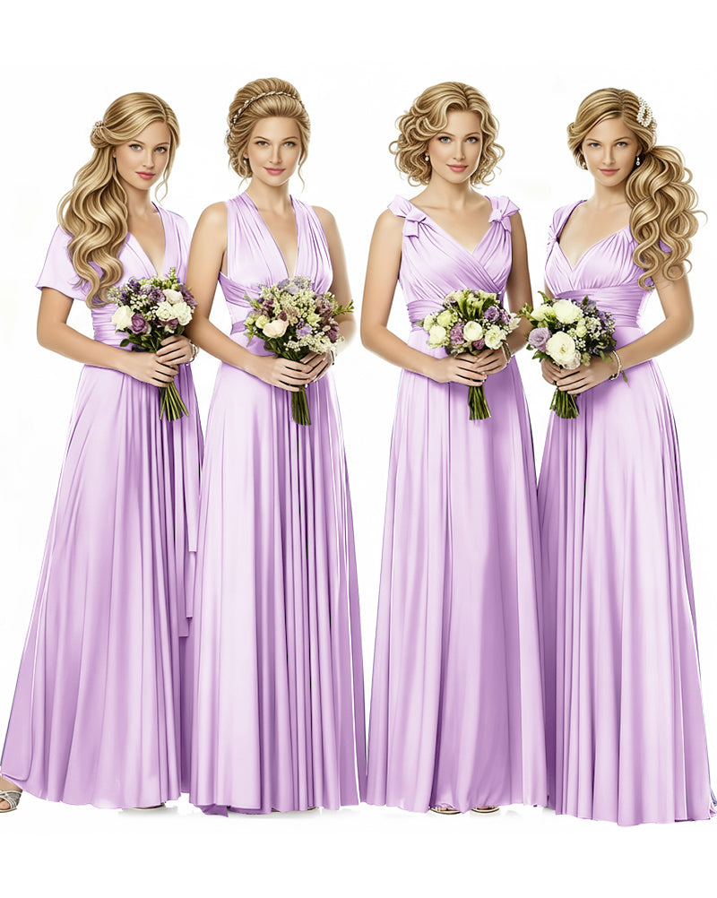 Multiway Wrap Maxi Infinity Dress With Pockets Regular Plus size Wedding Bridal Party Bridemaids Gownlilac 