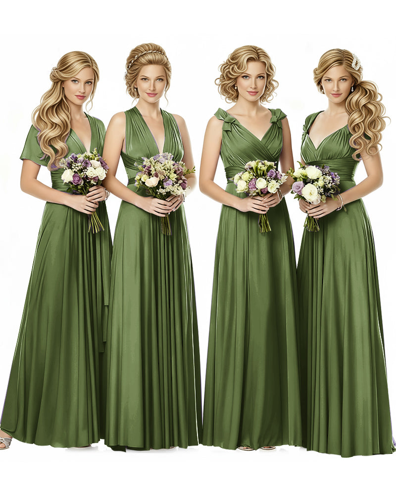 Multiway Wrap Maxi Infinity Dress With Pockets Regular Plus size Wedding Bridal Party Bridemaids Gownolive 