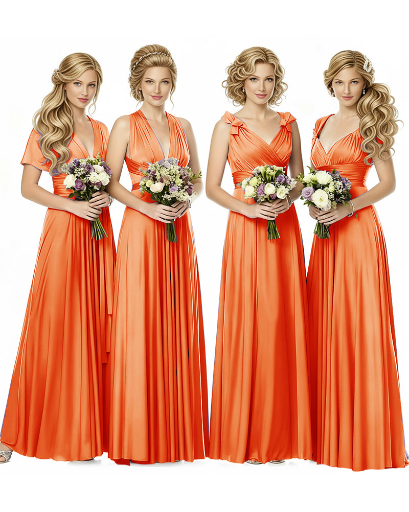 Multiway Wrap Maxi Infinity Dress With Pockets Regular Plus size Wedding Bridal Party Bridemaids Gownorange 