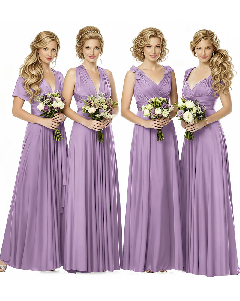 Multiway Wrap Maxi Infinity Dress With Pockets Regular Plus size Wedding Bridal Party Bridemaids Gownwisteria mauve 